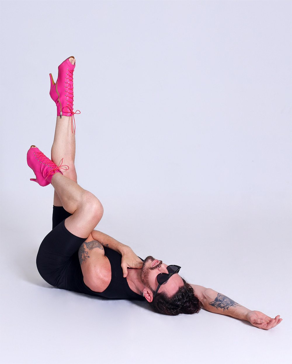 Bouge Moi Valley Girl - Pink Open Toe Lace Up Ankle Bootie